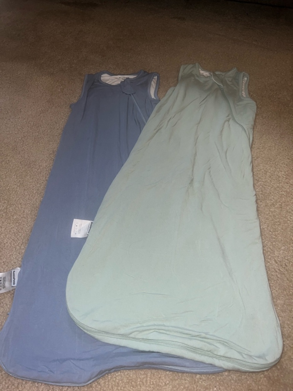 Sleeveless Kids Sleep Sacks - Blue & Light Green